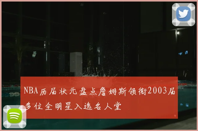 NBA历届状元盘点詹姆斯领衔2003届多位全明星入选名人堂